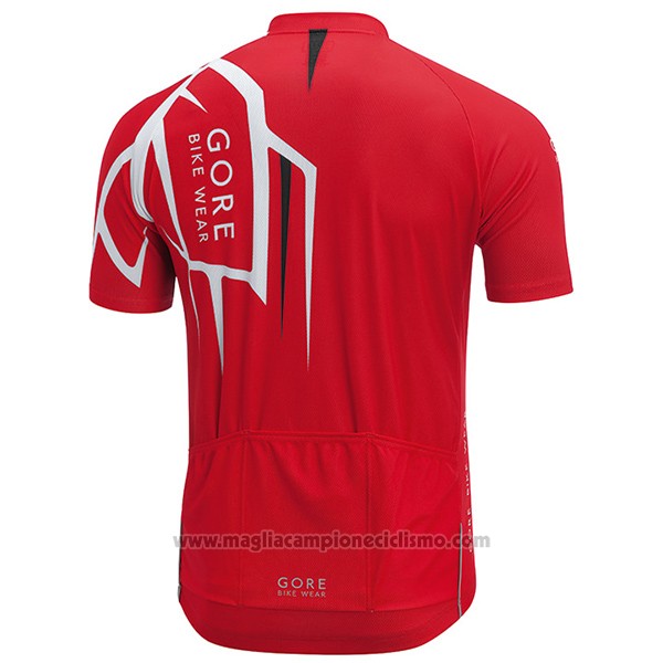 2017 Abbigliamento Ciclismo Gore Bike Wear Power Adrenaline Rosso Manica Corta e Salopette